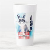 Schattige wasbeer verjaardagscadeau latte mok (Voorkant)