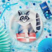 Schattige wasbeer verjaardagscadeau papieren bordje (Feest)