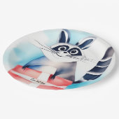 Schattige wasbeer verjaardagscadeau papieren bordje (Gekanteld)