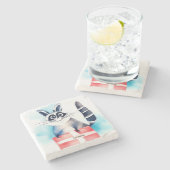 Schattige wasbeer verjaardagscadeau stenen onderzetter (Zijkant)