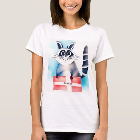 Schattige wasbeer verjaardagscadeau t-shirt (Voorkant)