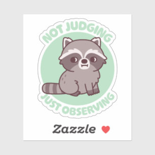 Schattige wasbeer zijdelingse blik Niet oordelend  Sticker