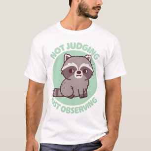 Schattige Wasbeer Zijdelingse Blik Niet Oordelend T-shirt