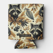 Schattige  wasbeerpatroon blikjeskoeler (Voorkant)