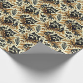 Schattige  wasbeerpatroon cadeaupapier (Hoek)