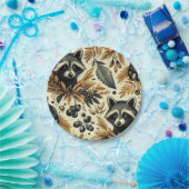 Schattige  wasbeerpatroon papieren bordje (Feest)