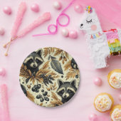 Schattige  wasbeerpatroon papieren bordje (Feest)