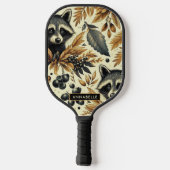 Schattige wasbeerpatroon pickleball paddle (Achterkant)
