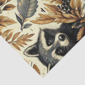 Schattige  wasbeerpatroon tissuepapier (Detail)