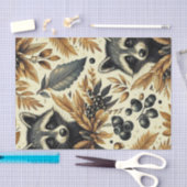 Schattige  wasbeerpatroon tissuepapier (Craft)