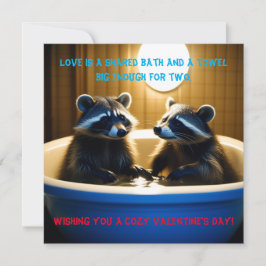 Schattige Wasberen in Badkuip Fun Valentijnsdag Feestdagenkaart