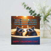 Schattige Wasberen in Badkuip Fun Valentijnsdag Feestdagenkaart (Staand voorkant)