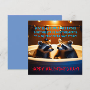 Schattige Wasberen in Badkuip Fun Valentijnsdag Feestdagenkaart