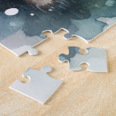 Schattige wasberen in de regen legpuzzel (Zijkant)