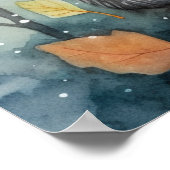 Schattige wasberen in de regen poster (Hoek)