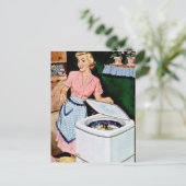 schattige wasdame briefkaart (Staand voorkant)