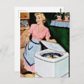 schattige wasdame briefkaart (Voorkant / Achterkant)