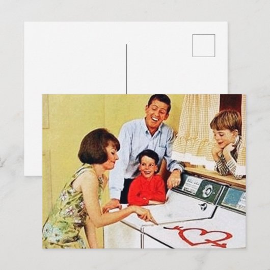 schattige  waskamer briefkaart (Voorkant / Achterkant)