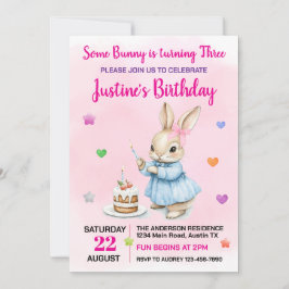 Schattige wat konijn elke leeftijd verjaardagsfees kaart