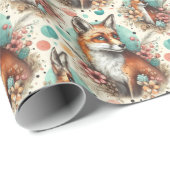 Schattige Watercolo Fox Schilderen Cadeaupapier (Rol Hoek)