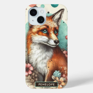 Schattige Watercolo Fox Schilderen iPhone 15 Case