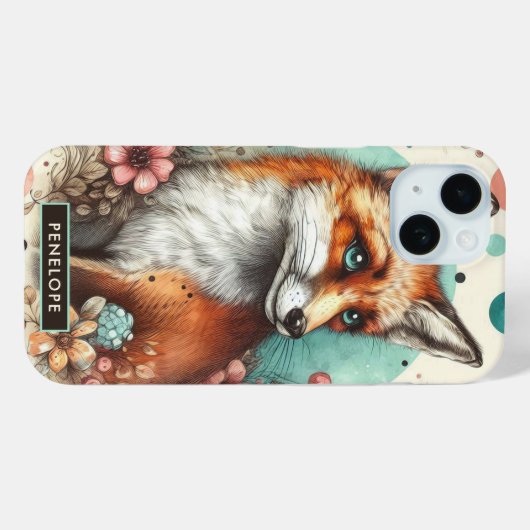 Schattige  Watercolo Fox Schilderen Case-Mate iPhone Case (Achterkant (horizontaal))