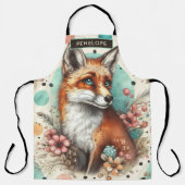 Schattige Watercolo Fox Schilderen Schort (Voorkant)