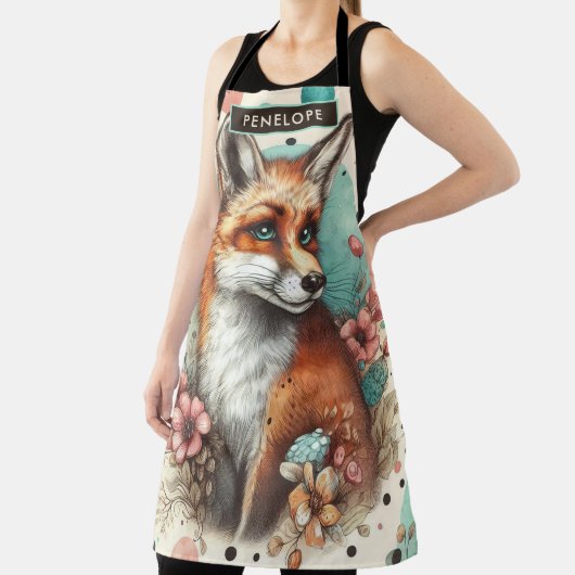 Schattige Watercolo Fox Schilderen Schort (Insitu)