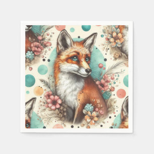 Schattige Watercolo Fox Schilderen Servet