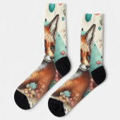 Schattige Watercolo Fox Schilderen Sokken (Links)