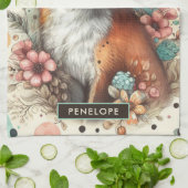 Schattige  Watercolo Fox Schilderen Theedoek (Gevouwen)