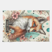 Schattige  Watercolo Fox Schilderen Theedoek (Horizontaal)