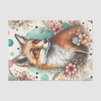 Schattige Watercolo Fox Schilderen Tissuepapier