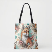 Schattige Watercolo Fox Schilderen Tote Bag (Voorkant)