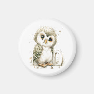Schattige Watercolor Baby Dieren met Alfabet Lette Magneet
