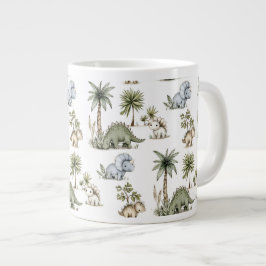 Schattige Watercolor Baby Dinosaurussen Grote Koffiekop