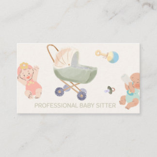 Schattige Watercolor Babysitter Zakelijke Kaart Visitekaartje