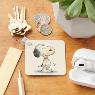Schattige Watercolor Beagle Hond Illustratie Sleutelhanger