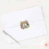 Schattige Watercolor Beagles Ronde Sticker (Envelop)