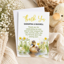 Schattige Watercolor Eend Jongens Baby Shower