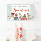 Schattige Watercolor Friendsmas Kerstvakantie Fees Spandoek (Insitu)