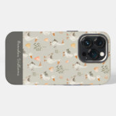 Schattige Watercolor Ganzen Whimsy iPhone Hoesje (Achterkant horizontaal)