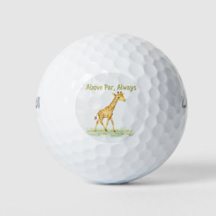 Schattige Watercolor Giraffe, Boven Par Golfballen