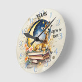 Schattige Watercolor Giraffe Droom Ronde Klok (Hoek)