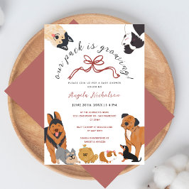 Schattige Watercolor Honden Roze Meisjes Baby Show Kaart