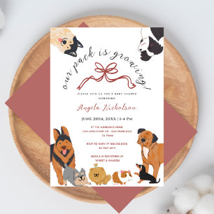 Schattige Watercolor Honden Roze Meisjes Baby Show Kaart