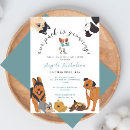 Schattige Watercolor Honden Stofblauwe Baby Shower Kaart