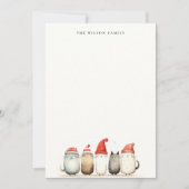 Schattige Watercolor Katten Zachte en Fel Kerstmis Notitiekaartje (Voorkant)