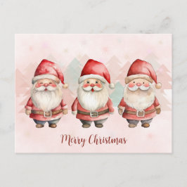 Schattige Watercolor Kerstmannen Vakantie Ansichtk Feestdagenkaart