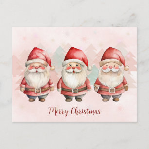 Schattige Watercolor Kerstmannen Vakantie Ansichtk Feestdagenkaart
